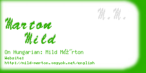 marton mild business card